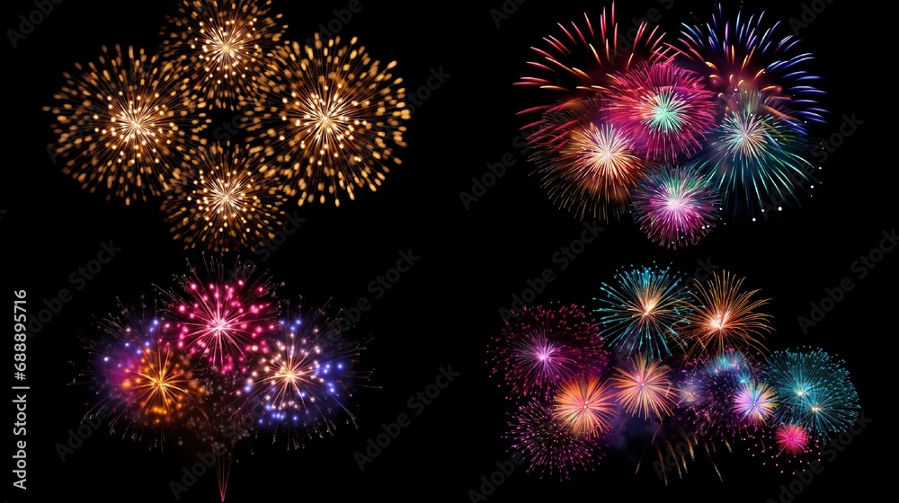Glowing Fireworks Illuminating Night Celebration for night event generated by AI tool Glowing Fireworks Illuminating Night Celebration for night event generated by AI tool