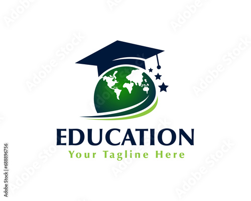 world graduate education solution logo icon symbol design template illustration inspiration