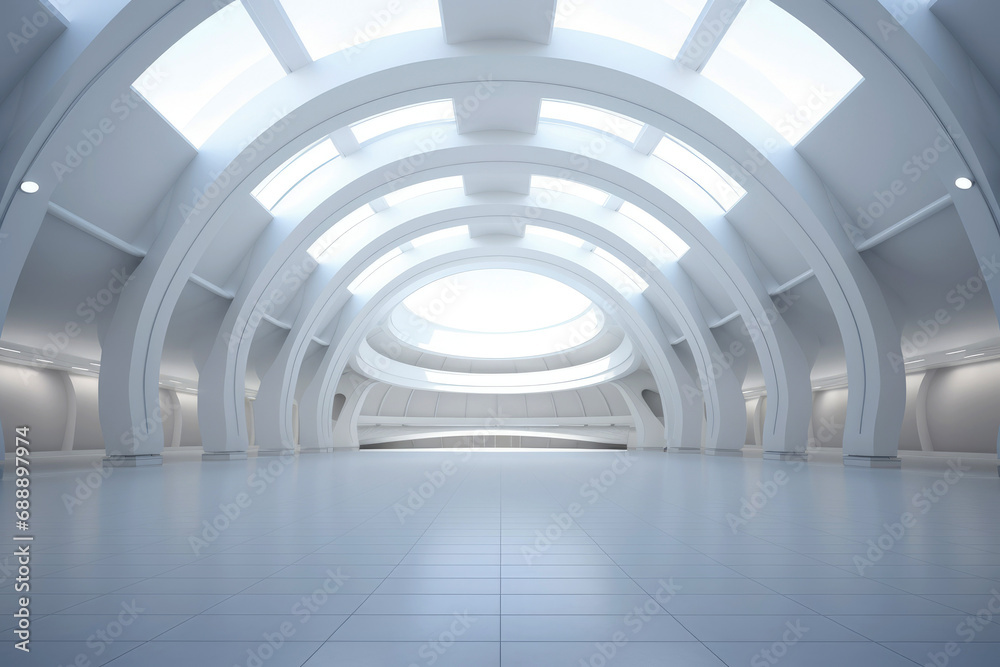 Vacant hall in a contemporary workplace. Generative AI Vacant hall in a contemporary workplace. Generative AI