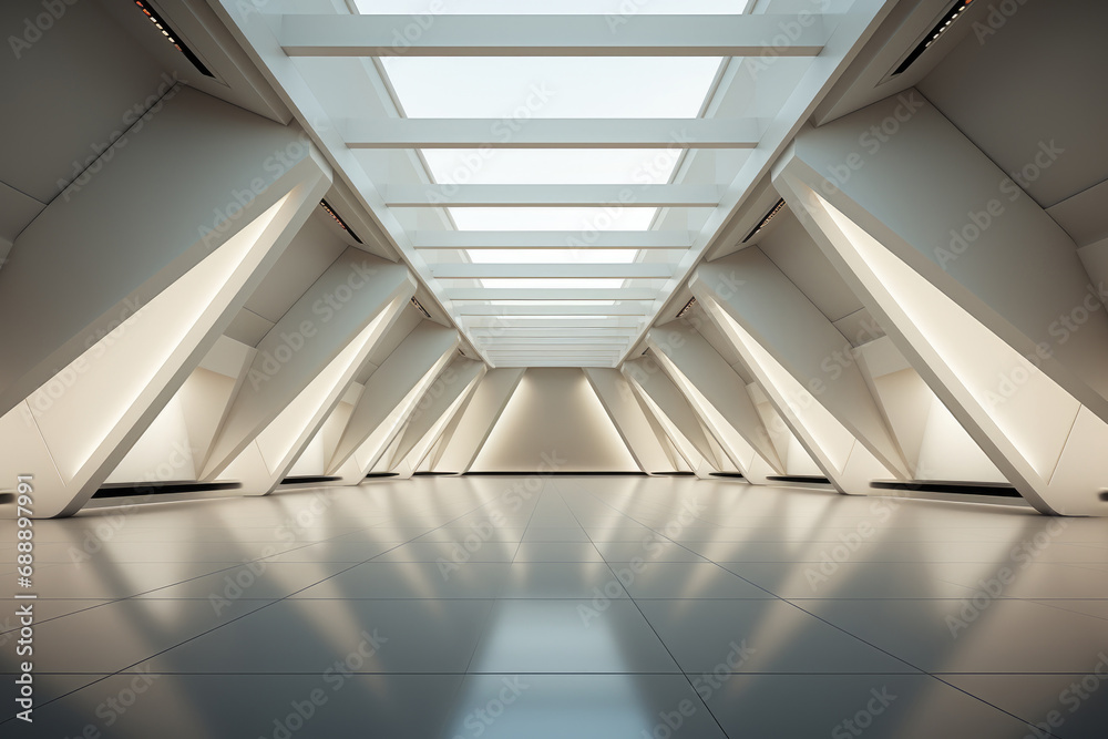 Vacant hall in a contemporary workplace. Generative AI Vacant hall in a contemporary workplace. Generative AI