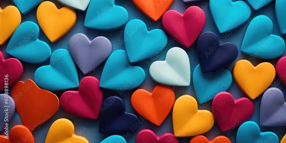Colorful heart background for Valentine's Day. Generative AI