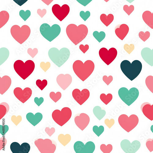 Colorful heart filled background for celebration. Generative AI