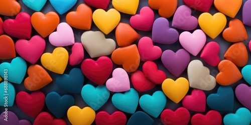 Colorful heart background for Valentine's Day. Generative AI