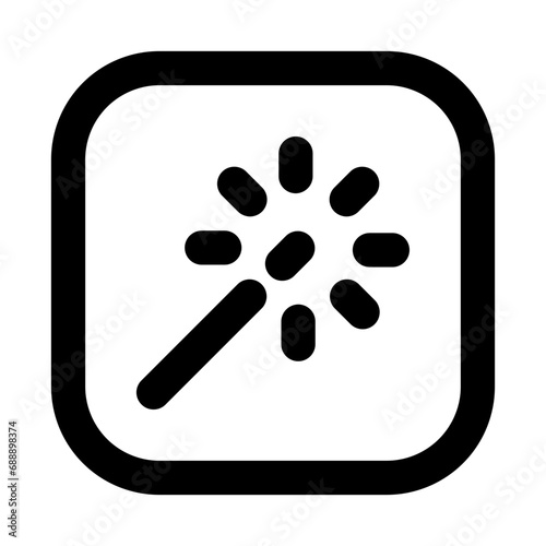 Magic Wand Line UI Icon