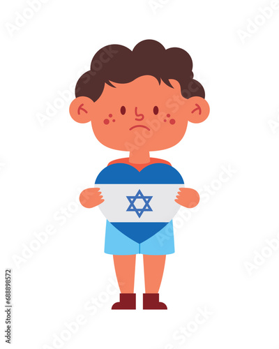 israel peace boy with flag