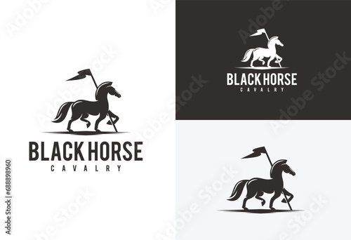 Cavalry Equestrian logo vector illustration