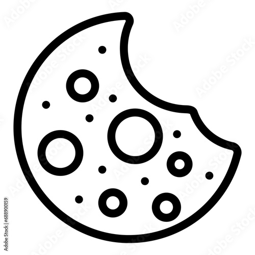 Cookie Line Icon Design Vector