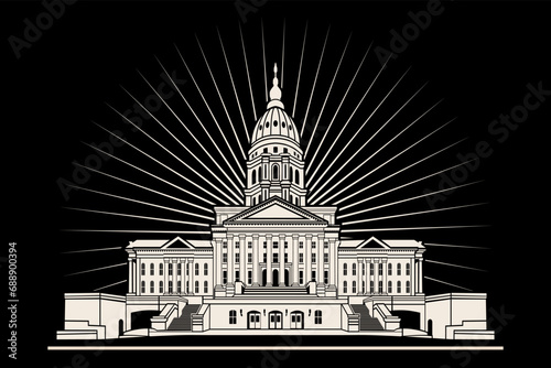 Kansas State Capitol Building illustration vector art photo