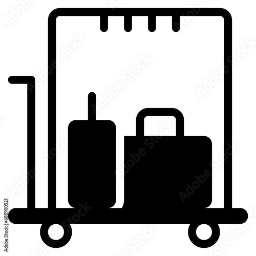bellhop luggage hotel service solid glyph