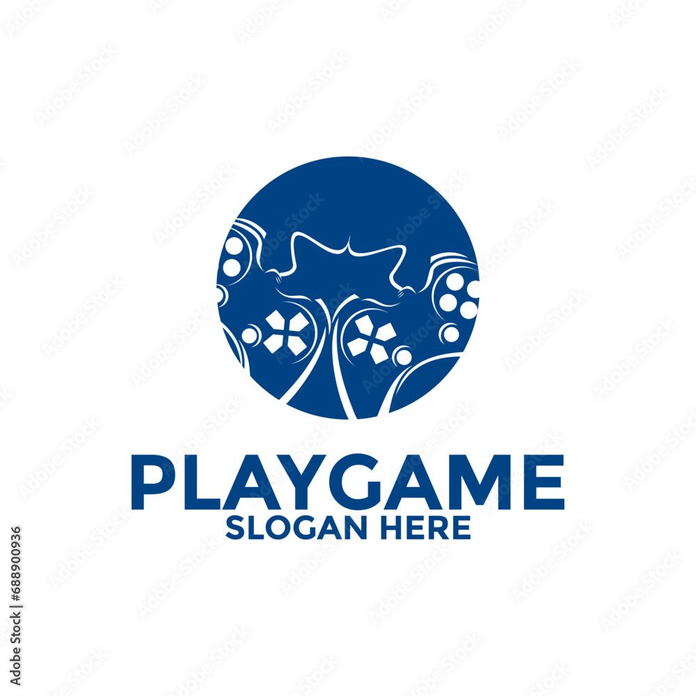 Obraz premium Game console logo vector, Gaming logo with game pad logo design template, game play logo icon