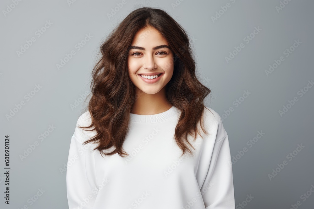 a person wearing canvas white sweater for mockup, .AI generative a person wearing canvas white sweater for mockup, .AI generative