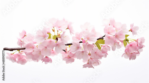 cherry blossom sakura isolated white in close up © Maizal