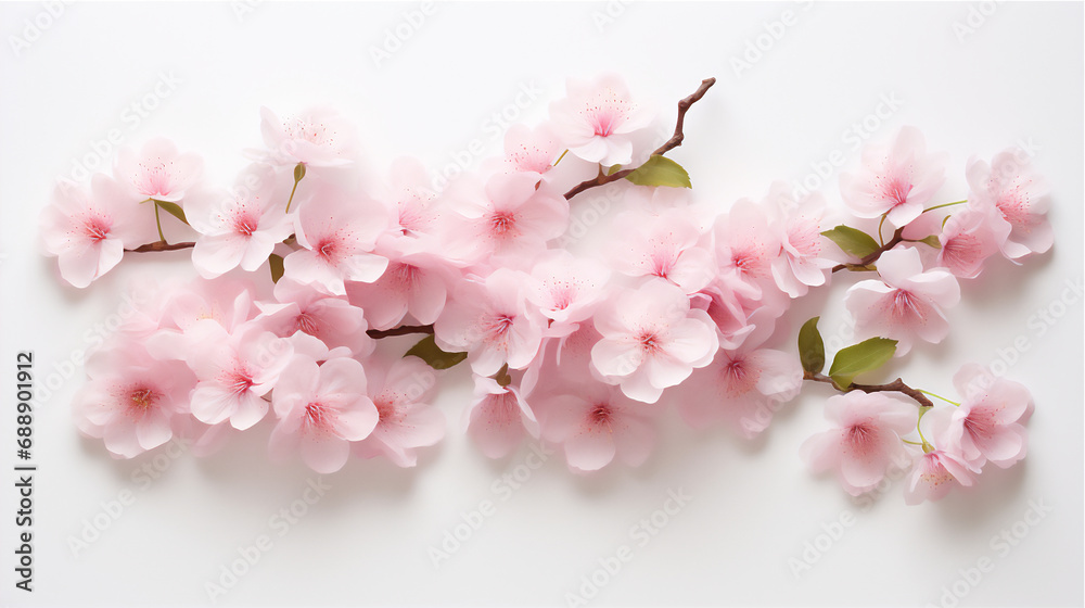 cherry blossom sakura isolated white in close up