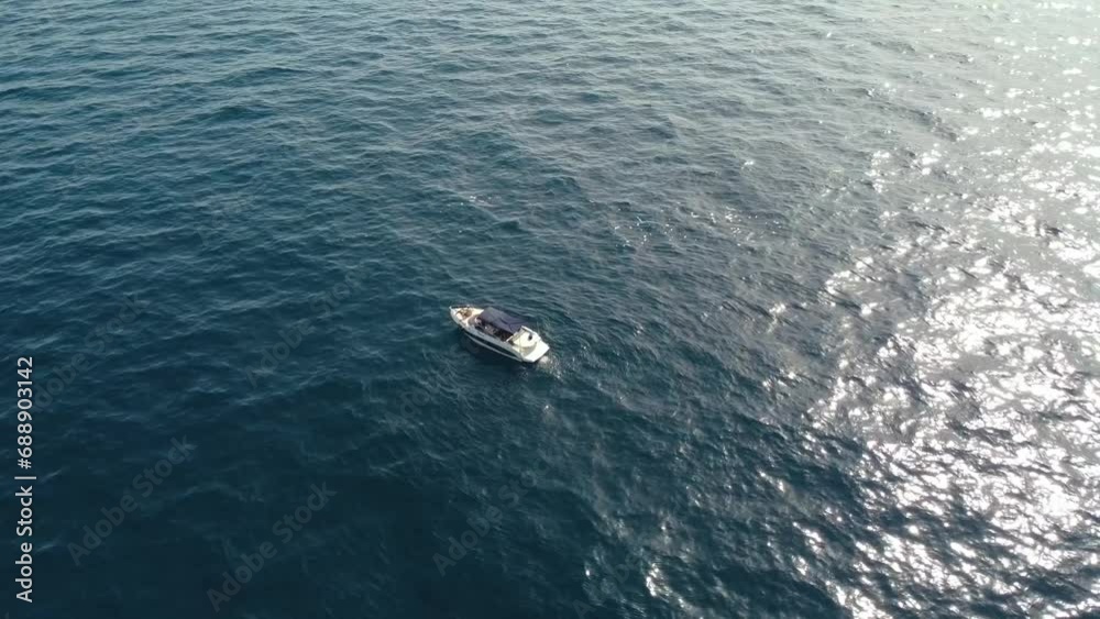 Speedboat on Amalfi Coast in Italy Speedboat on Amalfi Coast in Italy