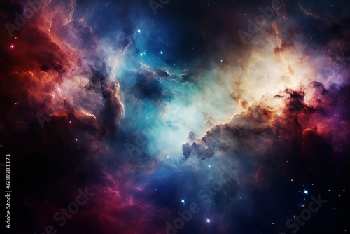 Beautiful cosmic nebula. Generative AI © Artsiom P