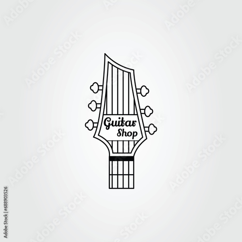 headstock guitar or bass for shop logo vector illustration design