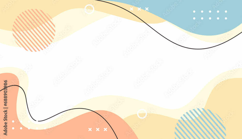 Pastel vector background with wavy shapes and lines. Suitable for Covers, Poster Designs, Templates, Banners and others
