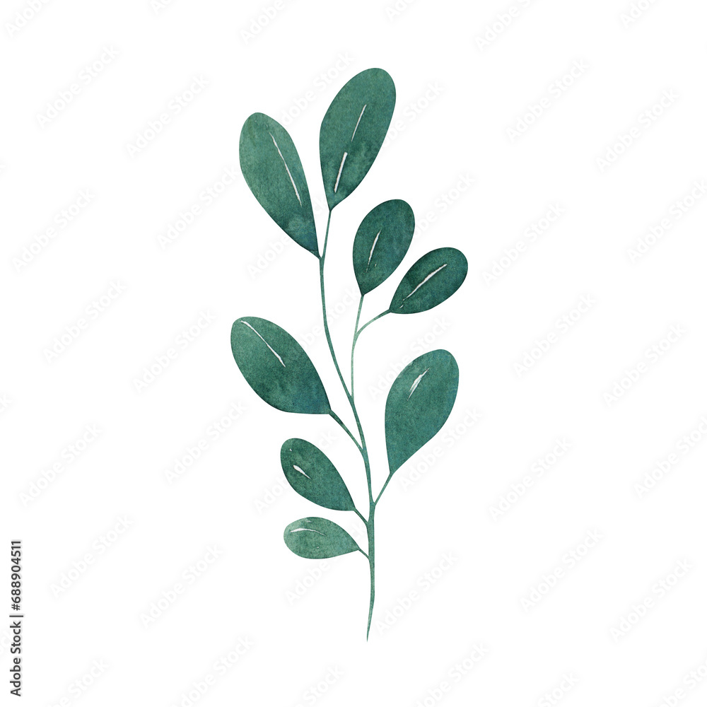 Green Watercolor Leaf Textured Graphic Element Green Watercolor Leaf Textured Graphic Element