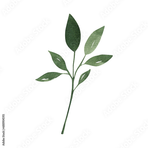 Green Leaf Textured Graphic Element