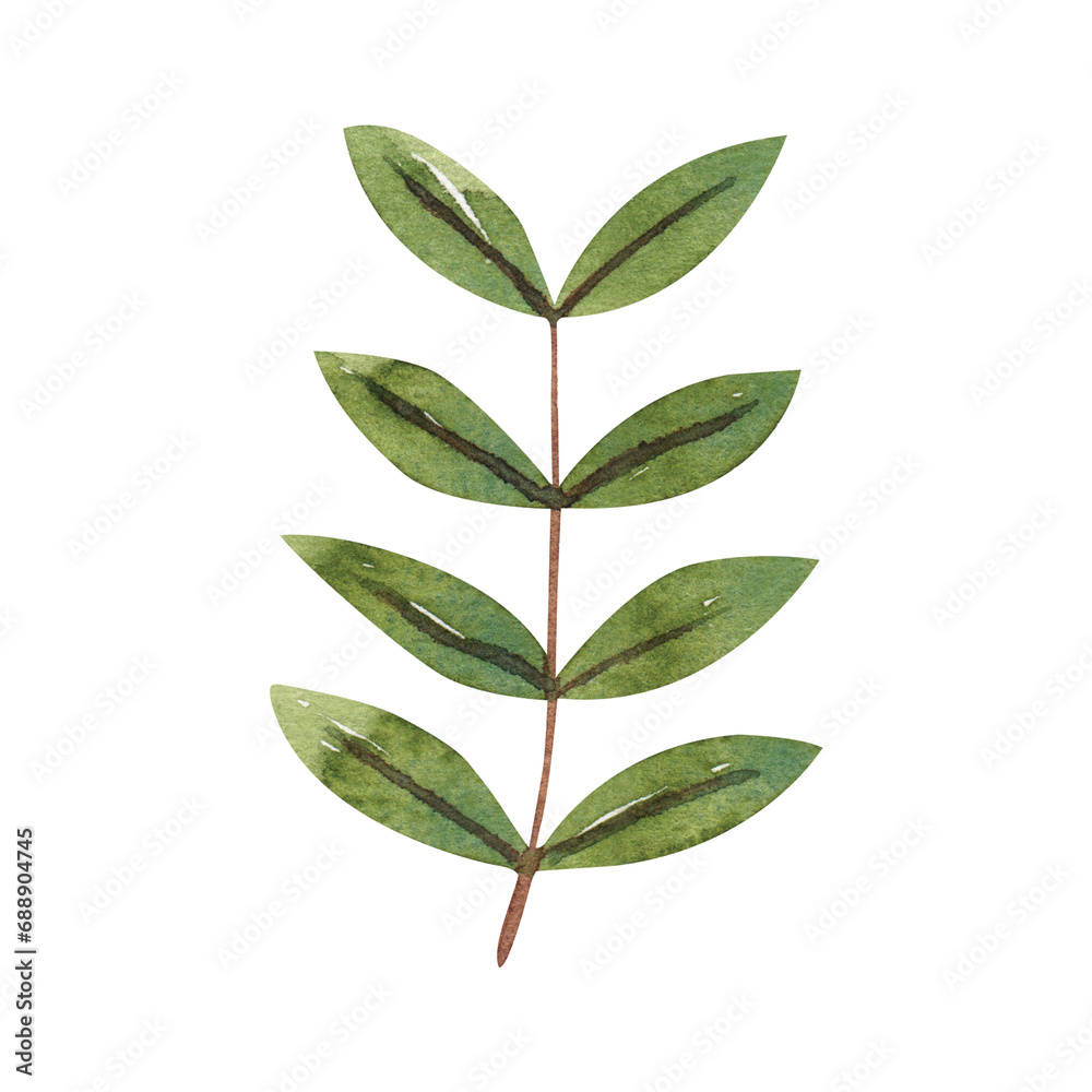 Green Leaf Textured Graphic Element