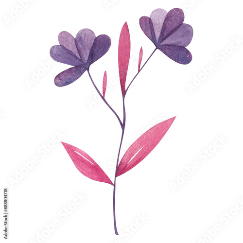 Aesthetic Purple Flower Graphic Element