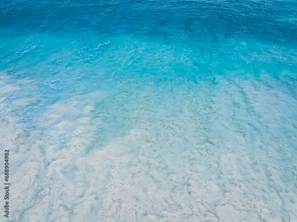 Beach Wave water in the Tropical summer beach with sandy beach background Beach Wave water in the Tropical summer beach with sandy beach background