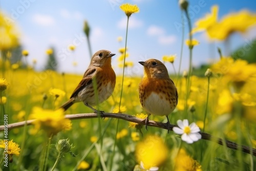 from below birds freedom in meadow flower 