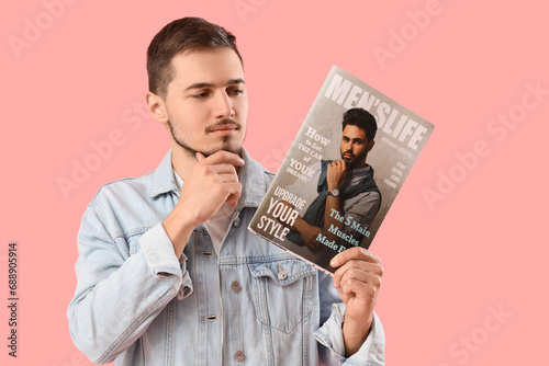 Young man in denim jacket r...