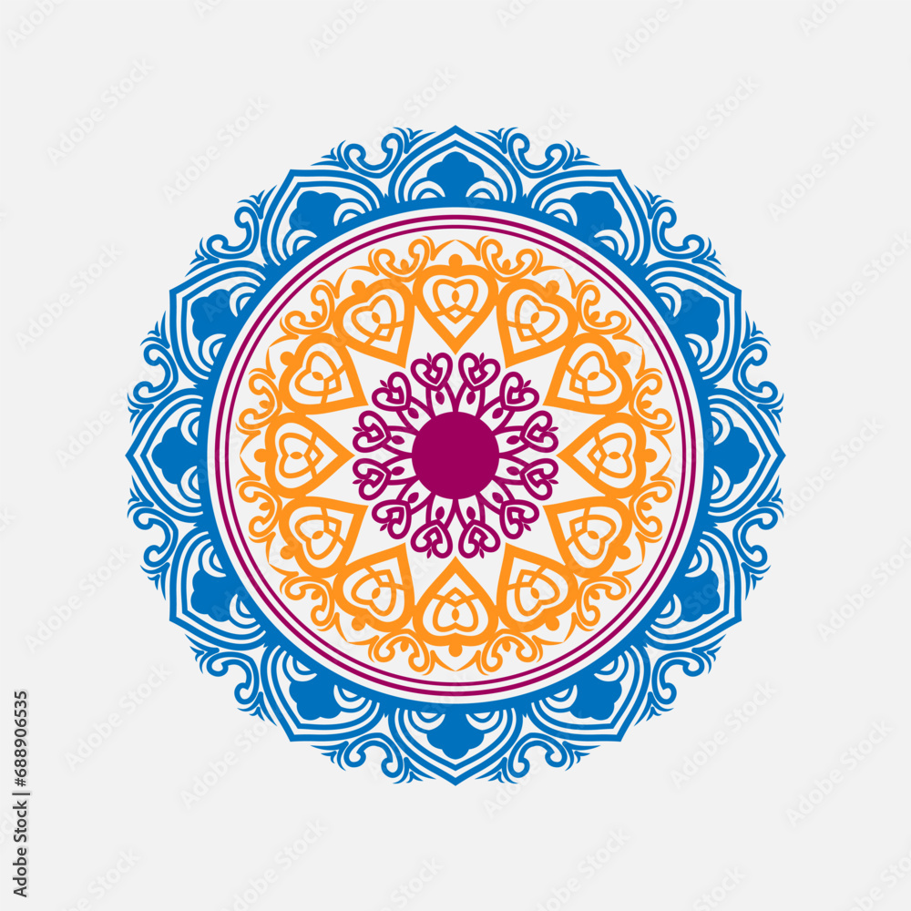 mandala Coloring Free Vector