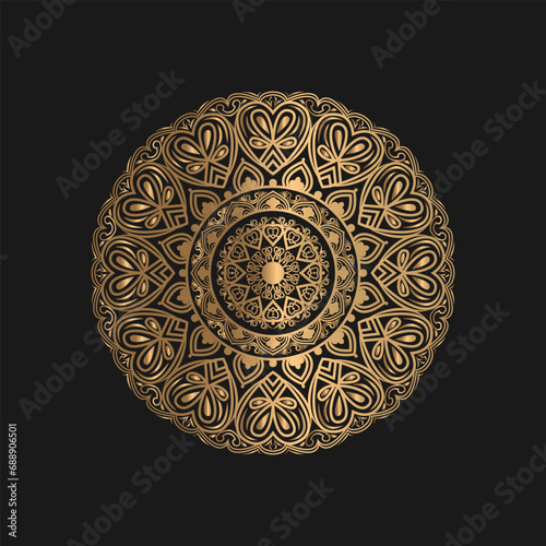 ornamental round ornament on black