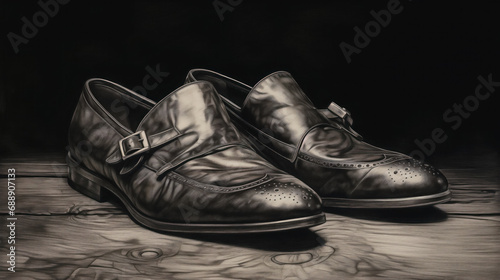Monochrome image of classic shoes.
