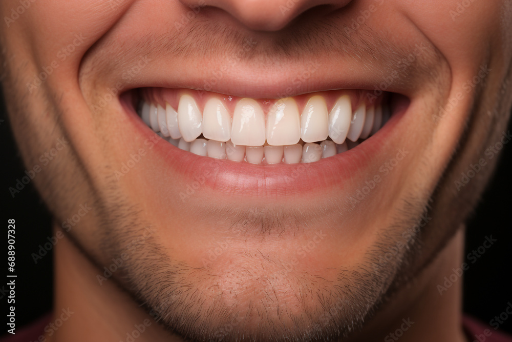 Healthy smile teeth of young man.