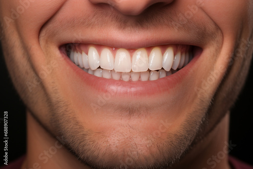 Healthy smile teeth of young man.