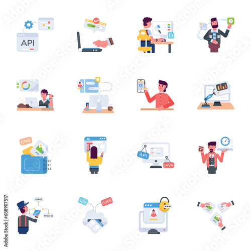 Pack of Software Engineering Flat Icons