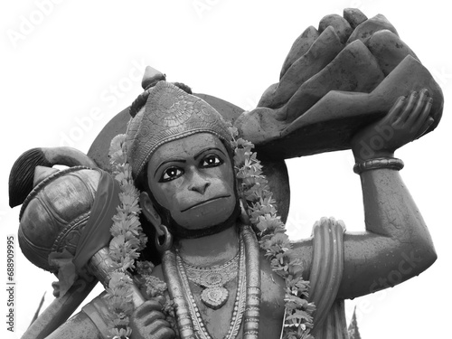 statue de Hanuman, le dieu singe, hindouisme , fond blanc  photo