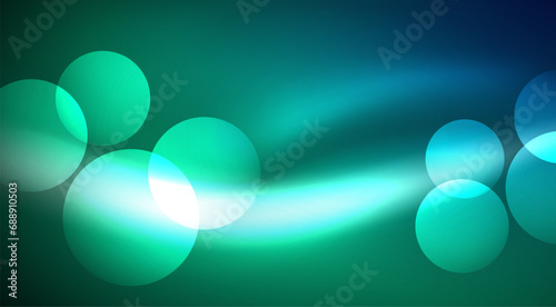 Shiny Light Neon Bubble Circles. Vector illustration For Wallpaper, Banner, Background, Card, Book Illustration, landing page