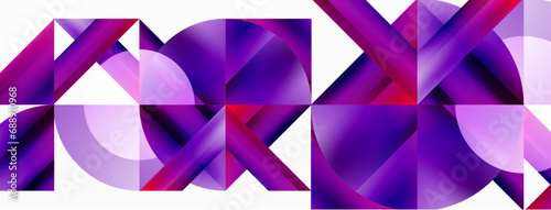 Minimalist marvel - squares and circles unite in harmonious geometry. Muted tones weave serene backdrop where structured tiles form dance of timeless elegance, epitomizing modern simplicity