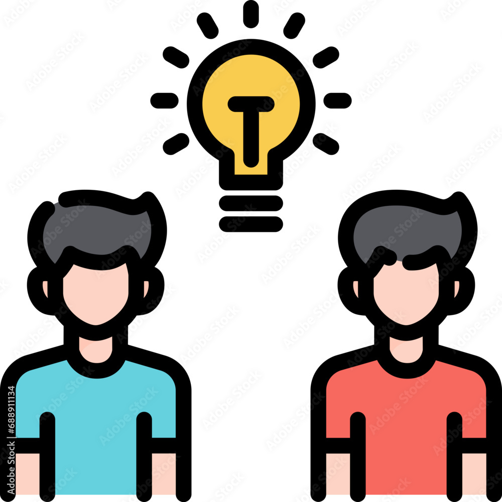 Ideaicon. Filled outline design. For presentation, graphic design, mobile application.