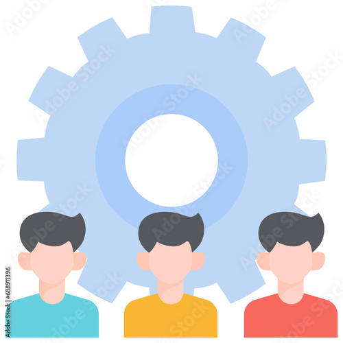 Team work icon. Flat design. For presentation, graphic design, mobile application.