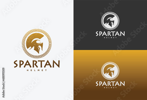 Spartan warrior symbol, emblem. Spartan helmet logo, Spartan Greek gladiator helmet logo