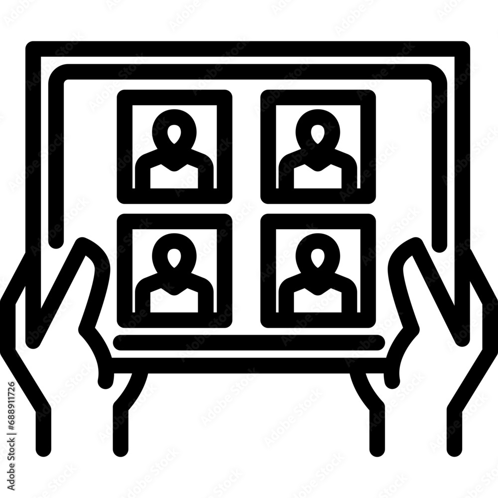 Video conference icon. Outline design. For presentation, graphic design, mobile application. Video conference icon. Outline design. For presentation, graphic design, mobile application.