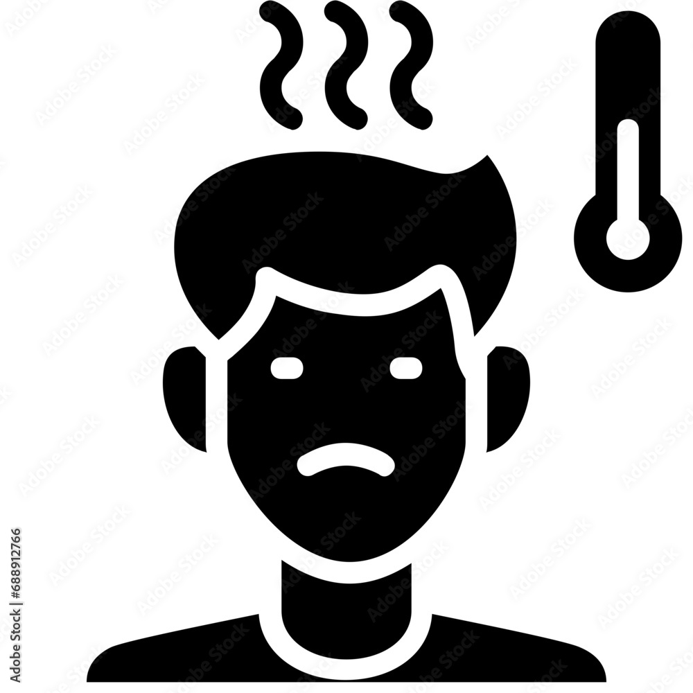 Obraz premium Measure sick with thermometer icon. Solid design. For presentation, graphic design, mobile application.