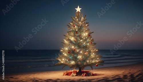 christmas tree on the beach