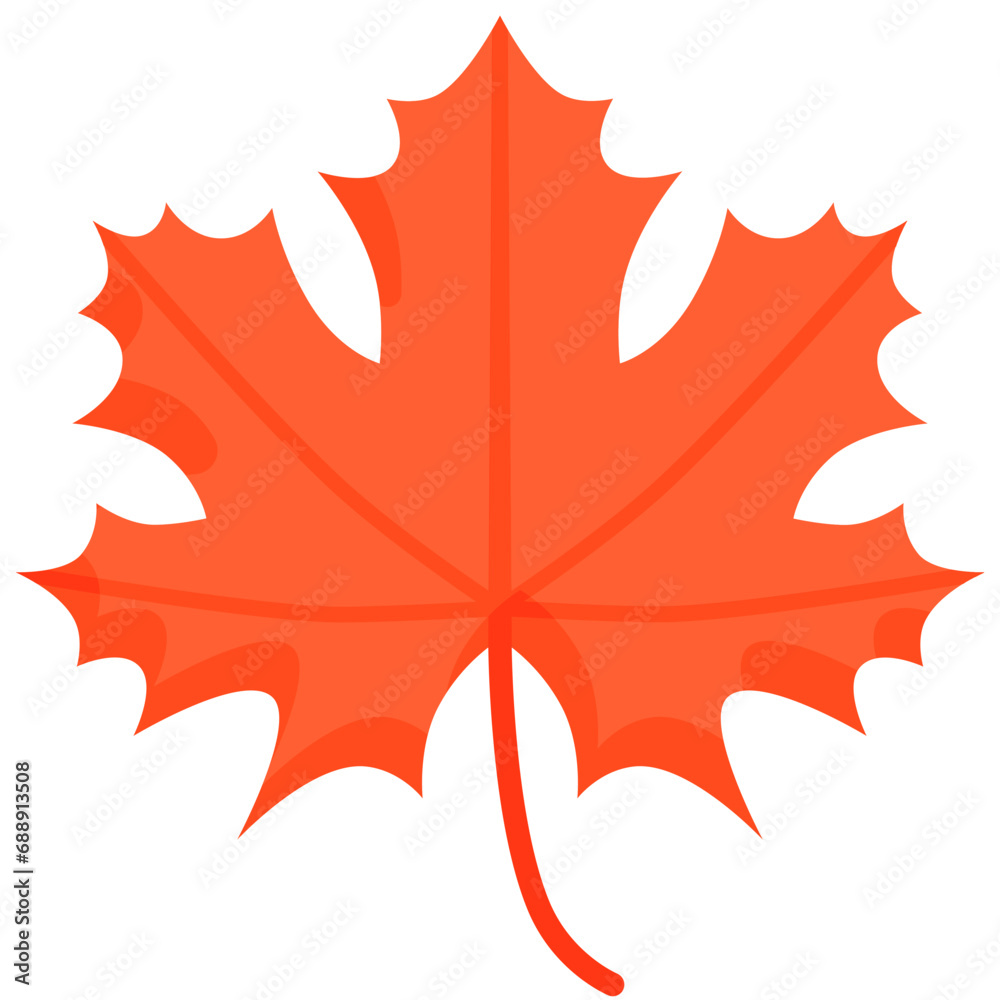 Naklejka premium Maple leaf icon. Flat design. For presentation, graphic design, mobile application.