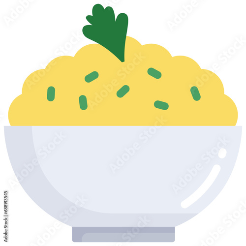 Mashed potatoes icon. Flat design. For presentation, graphic design, mobile application.
