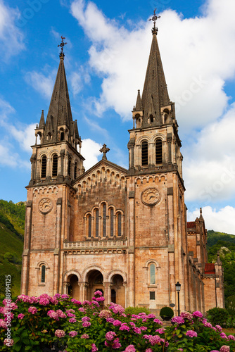 Covadonga monastery - ancient Catholic Basilica, Asturias, Spain