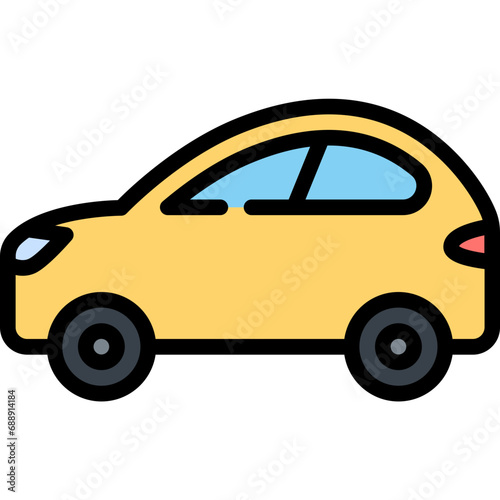 Car icon. Filled outline design. For presentation  graphic design  mobile application.