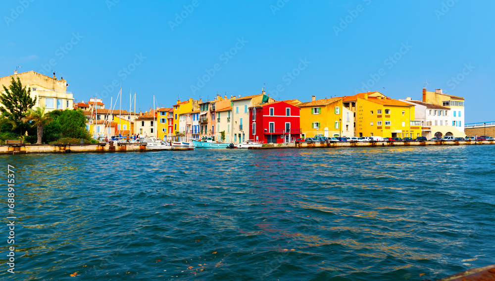 Colorful houses and bridges on canal of the old town of Martigues, France