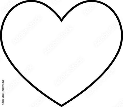 Heart Red outline flat style Icon, Love Symbol Valentine's Day for graphic design, logo, web site, social media, mobile app, ui illustration