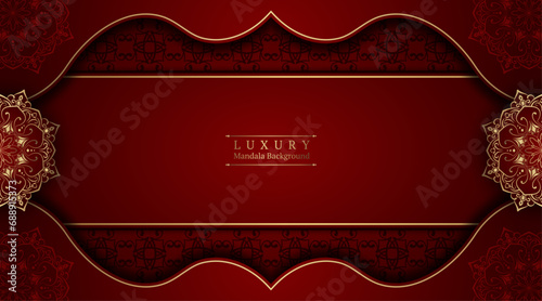 Red luxury background with mandala ornament